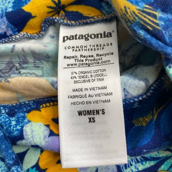 Patagonia Women's Neo Tropics Channel Blue & Yellow Lithia Skirt Size XS X-Small - Picture 7 of 8